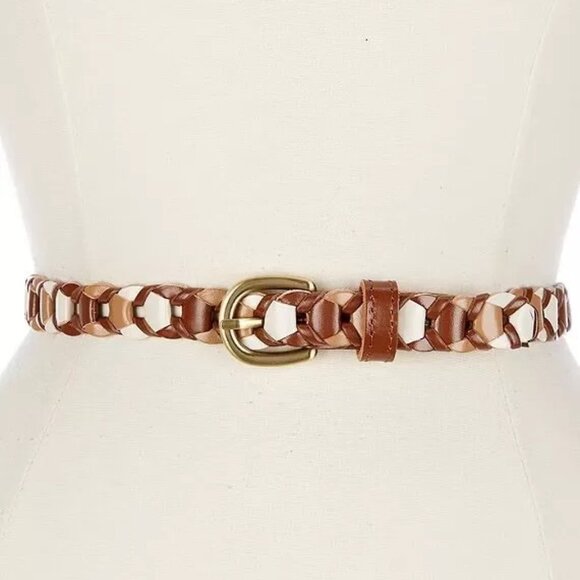 PATRICIA NASH LEATHER BELT Atina Chain-link LEATHER Belt Latte Tan Naturelle NWT - Picture 3 of 4